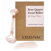 Celluvac Rose Quartz Facial Roller & Gua Sha Set